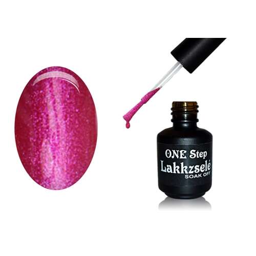 ONE Step Géllakk 5ml #062 Csillámos magenta, Leoldható, UV és LED lámpa alatt köt - One Step
