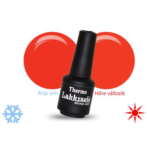 Thermo Géllakk 5ml #423 Vérnarancs-narancs, hő hatására színváltó körömlakk, meleg szín, hideg szín, tartós, akár 3-4 hétig is tart, leoldható, UV és LED lámpa alatt köthető - Gél lakk