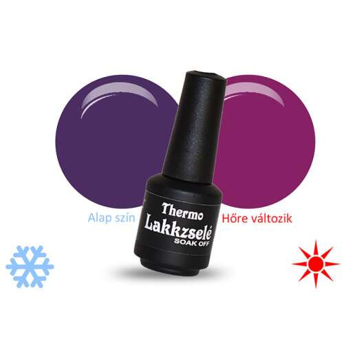 Thermo Géllakk 5ml #402 indigó-püspöklila, hő hatására színváltó körömlakk, hidegben sötétedik, melegben világosodó, leáztatható gél lakk - Gél lakk