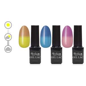 Moonbasa Nails Solar Effect Gél lakk szett, 3 szín, UV lámpa kötés, tartós, professzionális minőség - MoonbasaNails