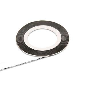 Ezüst műköröm díszítő szalag, öntapadós, köröm díszítéshez - Körömmatrica