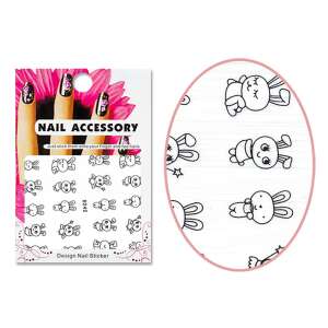 Nail art stickers with bunny design, D242, nail accessory - Nail sticker