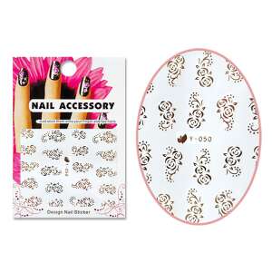 Gold flower nail stickers, Y-050, nail art design - Nail design