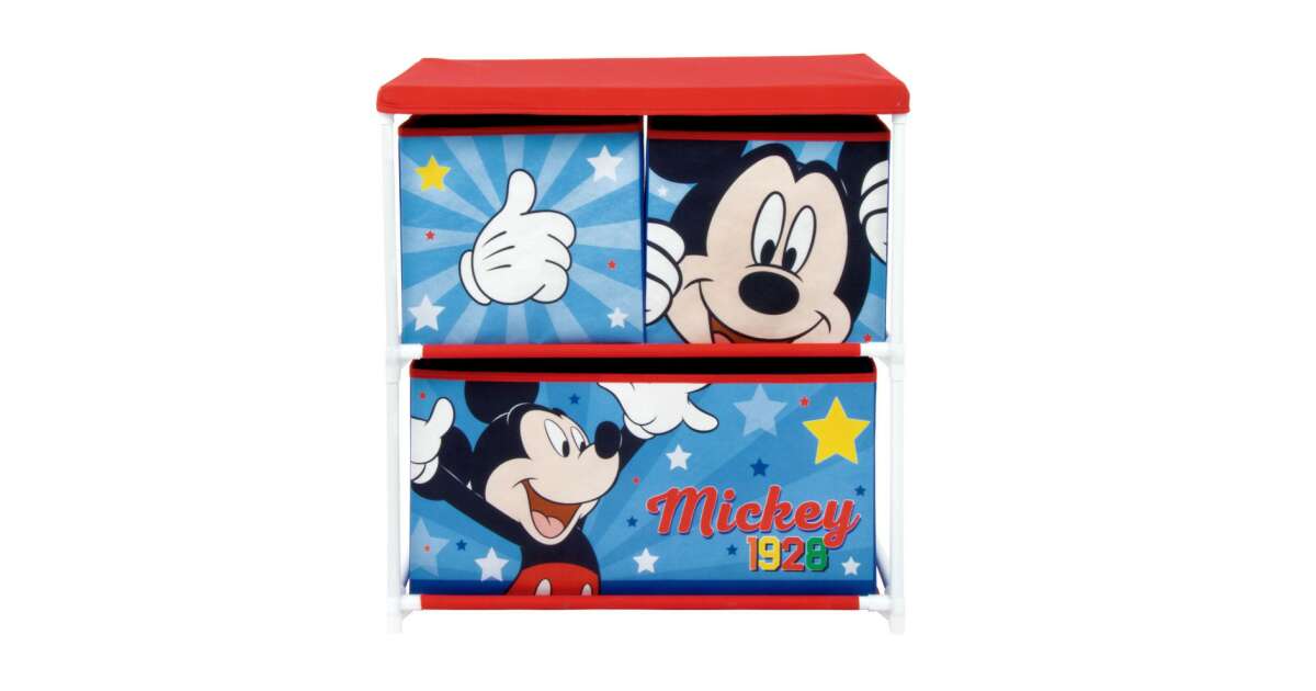 Disney Mickey Star játéktároló állvány 3 rekeszes 53x30x60 cm | Pepita.hu