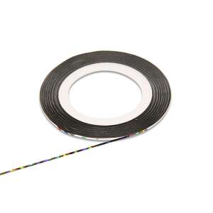 Glitter silver nail art tape, self-adhesive, for nail polish, gel polish, and acrylic nails - Nail sticker