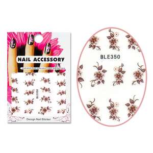BLE350 Flower Nail Stickers, design nail sticker with floral pattern - Nail sticker