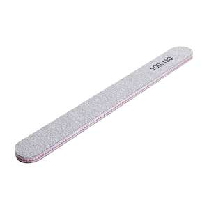 Grey nail file 100/180 grit, pink edge, for shaping and smoothing nails - Nail design