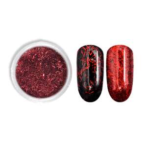 Czerwona folia do paznokci w płatkach, dekoracja do zdobienia paznokci, czerwony brokat do paznokci - Zdobienie paznokci