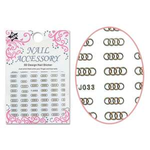 Gold chain nail stickers, 3D nail art, nail accessory, YJ033-G - Nail sticker