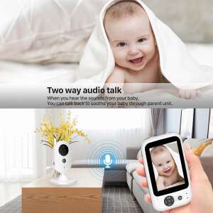  Baba Videó- és Hangfigyelő Rendszer, 3,2 hüvelykes HD kijelző, Éjszakai látás, Hőmérsékletmérő, Lehetőség a baba interakcióra, Ringató dalok  91526501 
