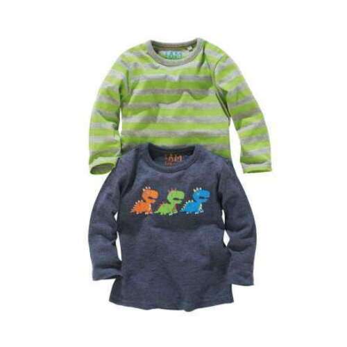 2er Pack Dinosaurier Langarm-Shirts für Babyjungen, 9-12 Monate, 74 cm