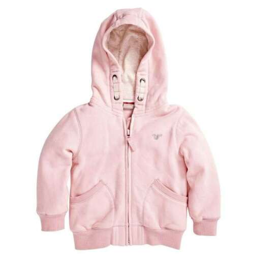 Rosa Kapuzenpullover mit Reißverschluss für Mädchen, Größe 18-24 Monate, mit Taschen und Kapuze
