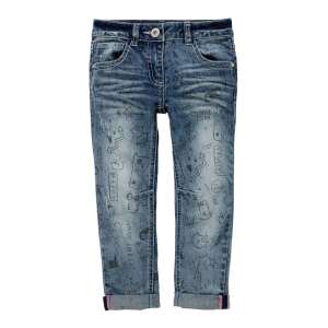 Blugi pentru fete din denim albastru cu imprimeu cu pisici și graffiti, mărime 11 ani (146 cm) - Next