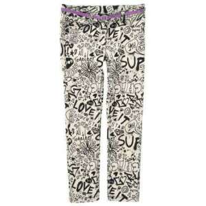 Бял граффити принт slim fit дънки за момичета, размер 9 години (134 cm) - Next