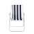 Front view of Pepita folding garden chair in blue and white stripes