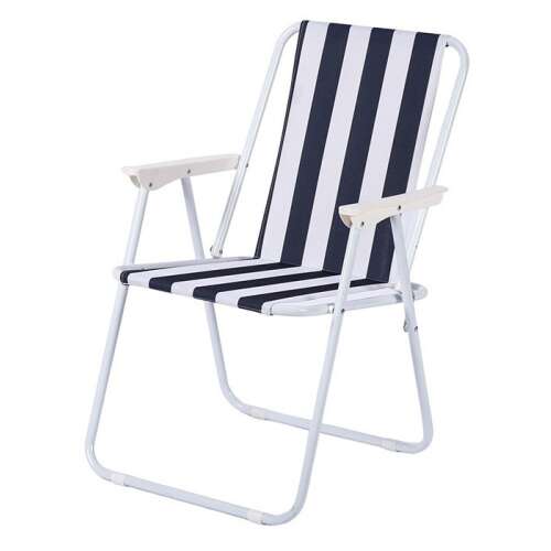 Pepita folding garden chair in blue and white stripes