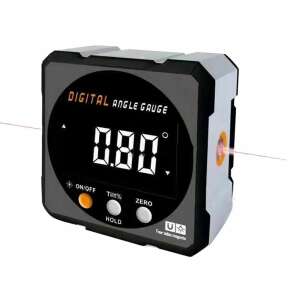 Inclinometru Digital Portabil cu Laser, 4 Laturi Magnetice, Multifunctional, Afisaj LCD, Aparat Masurat Unghiuri, Rezistent la Socuri si Apa, Negru