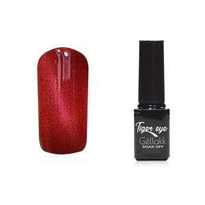 Tiger eye géllakk 5ml #825, piros szín, mágneses hatás, leáztatható - Körömápolás