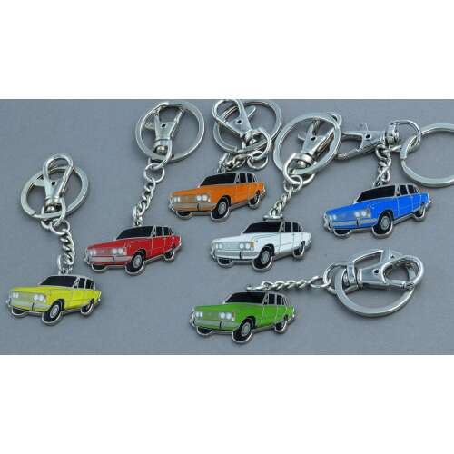 Fiat 125 kulcstartó, autó kulcstartó, fém kulcstartó, kulcskarika, autó kulcskarika, autó kiegészítő, autó ajándék, Fiat 125 ajándék, Fiat 125 kiegészítő - Kulcstartó