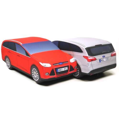 Ford Focus Combi plüss játék, piros és fehér, két autó - Plüss