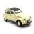 Welly 1:24 méretarányú fém modell a Citroen 2CV 6 Charleston-ról, bézs színű fekete tetővel, elülső nézet