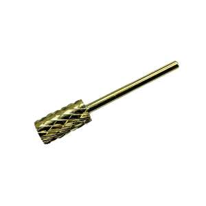 Gold carbide nail drill bit #001-2XC for acrylic and gel nail filing - Nail grinder accessory
