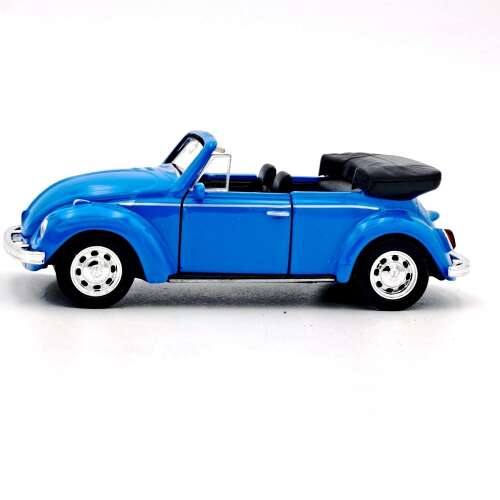 Welly Volkswagen Beetle Cabrio fém modell autó, kék, oldalnézet - Welly