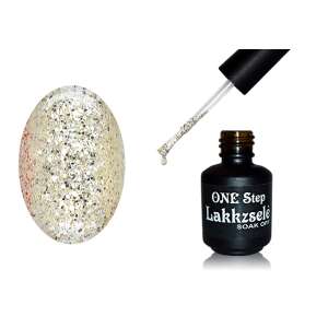 ONE Step Géllakk 5ml #014 Nagy szemű csillámos ezüst, leáztatható gél lakk körmökhöz - Körömápolás