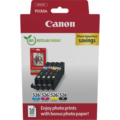 Canon CLI-526 Tintapatron Multipack fotópapírral - Nyomtató és szkenner
