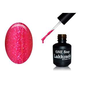 ONE Step Géllakk 5ml #065 Csillámos Neon Magenta, leáztatható gél lakk tartós körmökhöz - Körömápolás