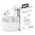 Havit TW967 white true wireless earbuds with charging case and packaging
