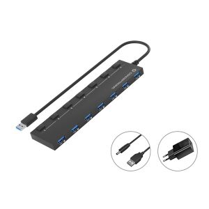 Conceptronic 7-Port USB 3.0 Hub with Power Adapter - Conceptronic