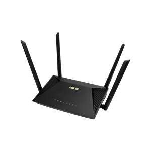 Asus RT-AX53U Wireless AX1800 Dual-Band Gigabit Router, black, front view - Wi-Fi Router, Adapter