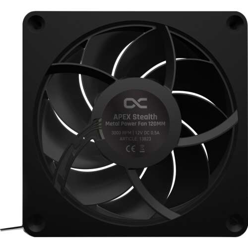 Alphacool Apex Stealth Metal Power 120mm PWM ventilátor, elülső nézet