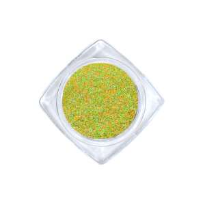 Szivárvány csillámpor #711 köröm díszítéshez, zöld és arany - Körömdíszítő csillámpor