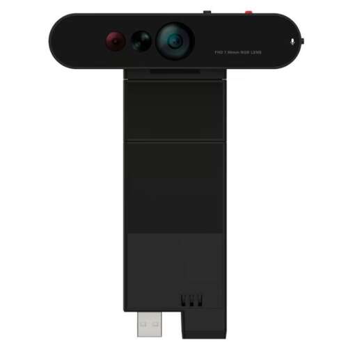 Lenovo ThinkVision MC60(S) Monitor-Webcam, 1080p Full HD Webcam mit zwei Mikrofonen, Datenschutzblende und Diebstahlschutz