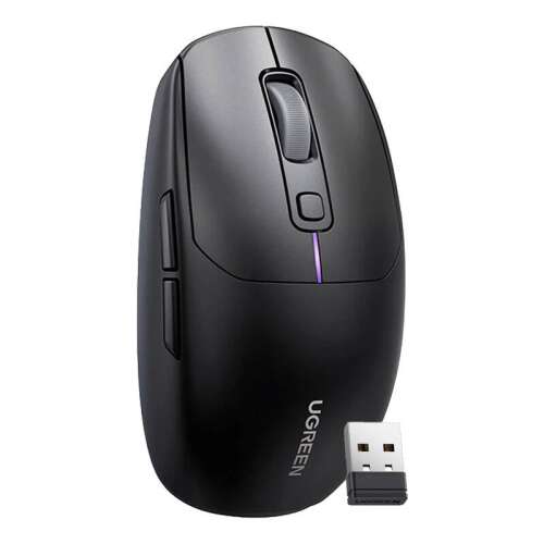 Ugreen MU103 Wireless Mouse, Black, ergonomic design, 5 DPI levels, multi-connectivity, USB-C charging