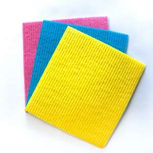 Vileda sponge cloths, 3 pack, yellow, blue, pink, kitchen cleaning