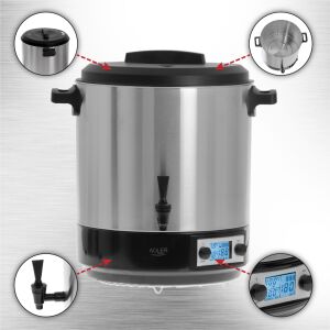Adler AD 4496 Pasteurizator electric - 28L, aparat de gătit automat pentru conserve, cafea, ceai și încălzire alimente - Oale electrice