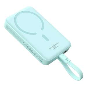 Baseus Magnetic Mini 10000mAh power bank, light blue, angled view - External Battery & Power Bank