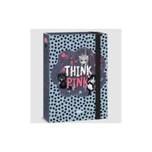 Ars Una Think-Pink A4 dokumentum doboz cuki macskás mintával - Füzetbox