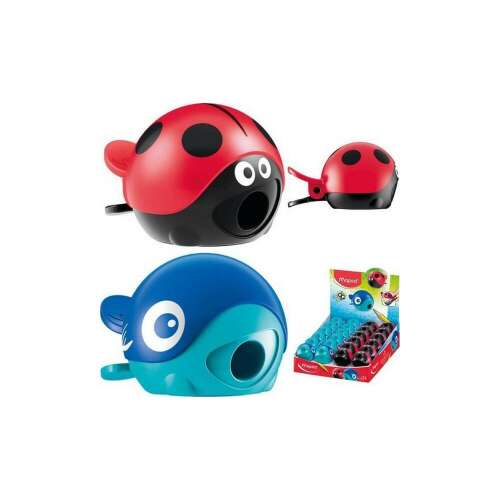 Maped Croc Croc Easy single-hole pencil sharpener, ladybug and whale design