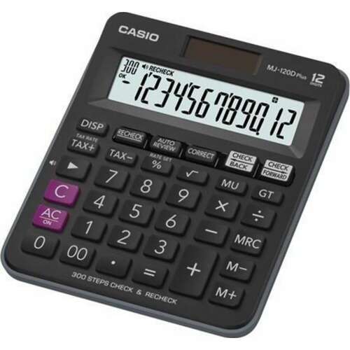 Casio MJ-120 Plus 12 számjegyes asztali számológép, fekete - Számológép