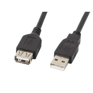 Kabel Lanberg USB-A 2.0, 1,8 m, czarny, żeński do męskiego - Kabel USB