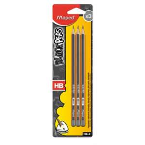 Ceruza HB Maped Black Peps radír nélkül 3db/bliszter grafitceruza 91561393 
