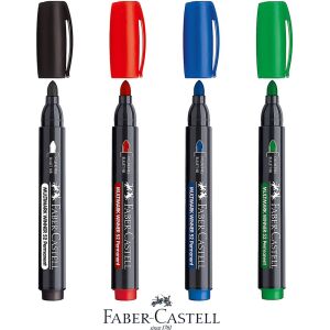 Marker permanent Faber-Castell Winner 52, Verde, vârf de 2,8 mm, pentru lemn, metal, sticlă - Faber-Castell Markere
