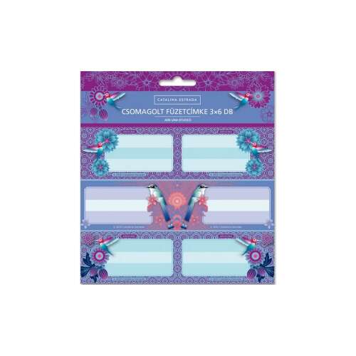 Ars Una Catalina 3x6 опаковка етикети за тетрадки с дизайн на колибри