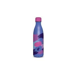 Ars Una 500ml бутилка за вода от неръждаема стомана с двойни стени, дизайн Spotted-2, синя с розови и лилави щрихи - Kulacs