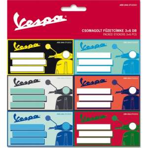 Ars Una Vespa füzetcímkék, 3 ív x 6 db, összesen 18 db - Füzetcímke