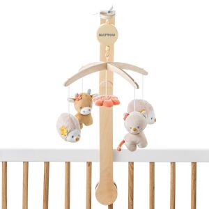 Nattou Musical Mobile with Plush Animal Toys for Crib - Musical Mobile, Projection Mobile